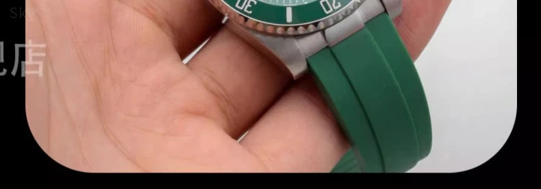 Silicone Leather Hybrid Watch Strap for Rolex (19–21mm)