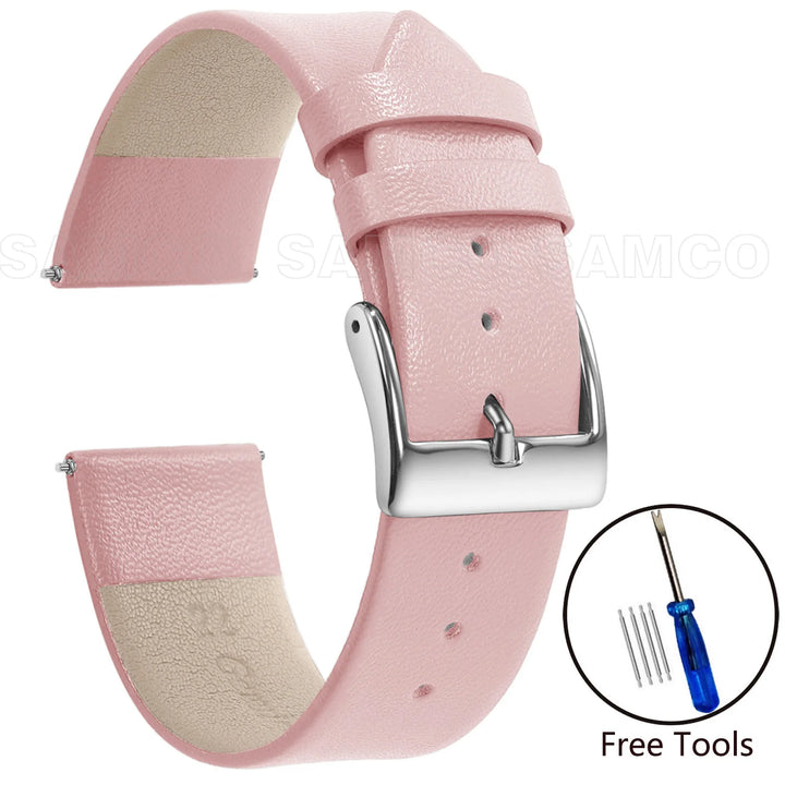 Minimalist Leather Watch Strap 12–22mm
