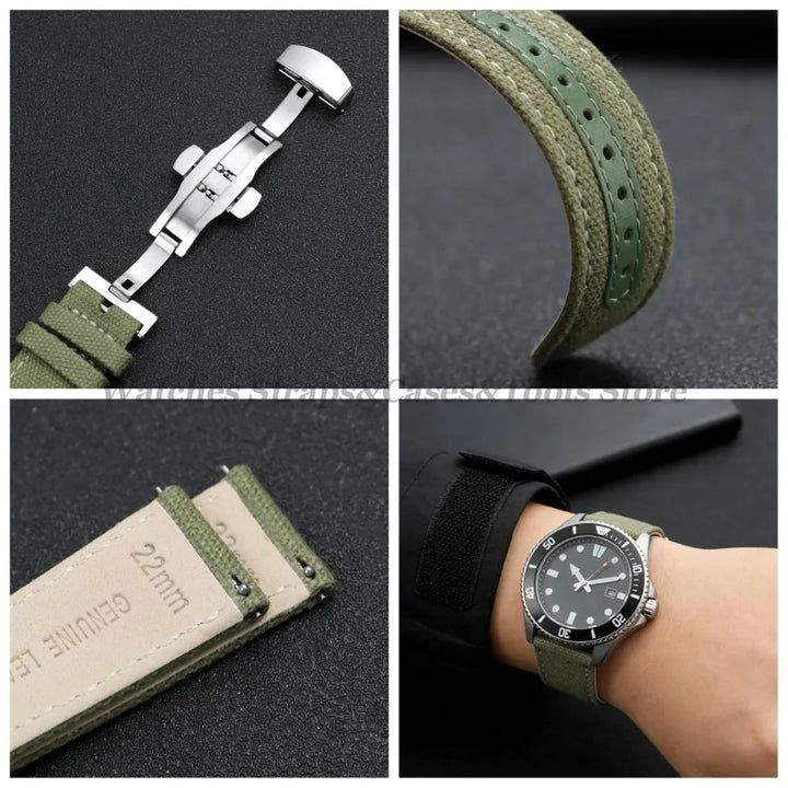 Sailcloth Nylon Strap (20–22mm) – Waterproof QR