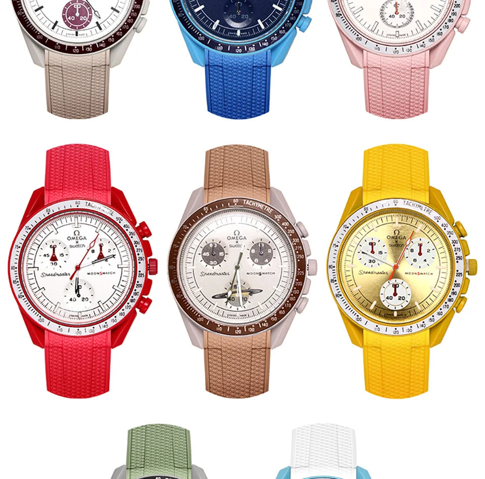 Silicone Rubber Strap 20mm for MoonSwatch & Omega X Swatch Speedmaster