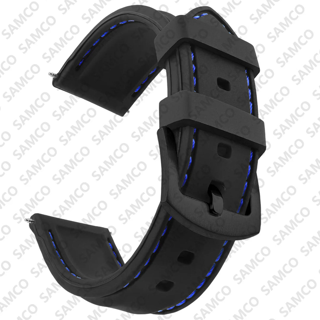 Silicone Rubber Watch Band 18–26mm (Soft & Comfortable Replacement Strap)