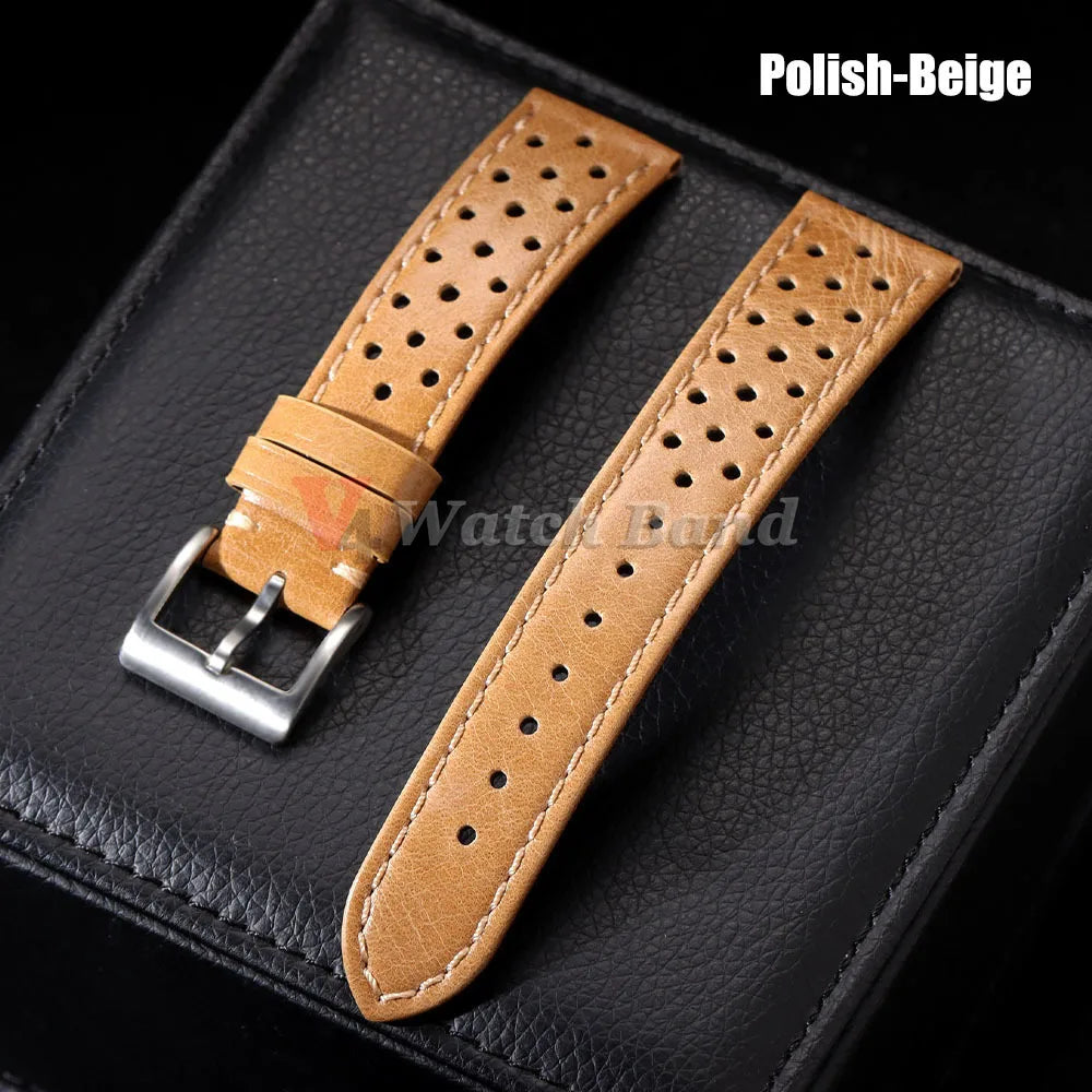 Genuine Cowhide Leather Watch Strap – 18/20/22mm, Soft & Breathable