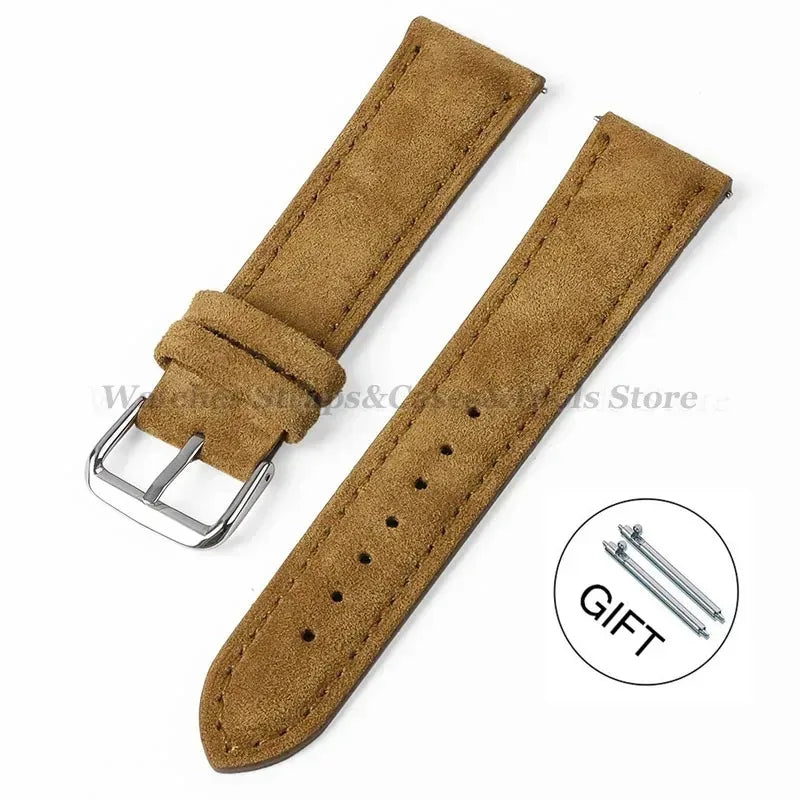 Suede Leather Watch Strap – 18–24mm for Seiko & Huawei GT Series