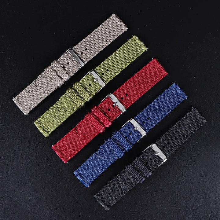 18mm 20mm 22mm 24mm Nylon Canvas Watchband Woven Soft Universal Bracelet for Seiko for Huawei Watch Men Women Quick Release Band