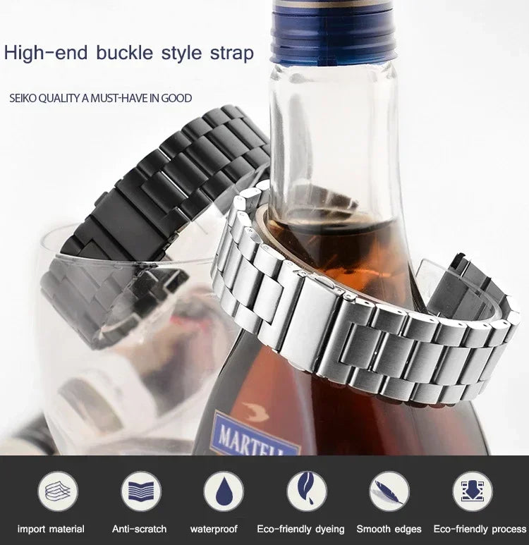 Full Stainless Steel Watch Band 18–24mm for Samsung Gear & Huawei GT