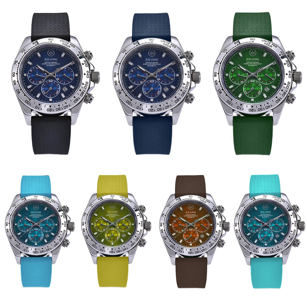 JUELONG CTS Fluororubber Watch Strap 18mm 19mm 20mm 22mm New Quick Release Butterfly Buckle Watch Band FKM Strap For Cut To Size