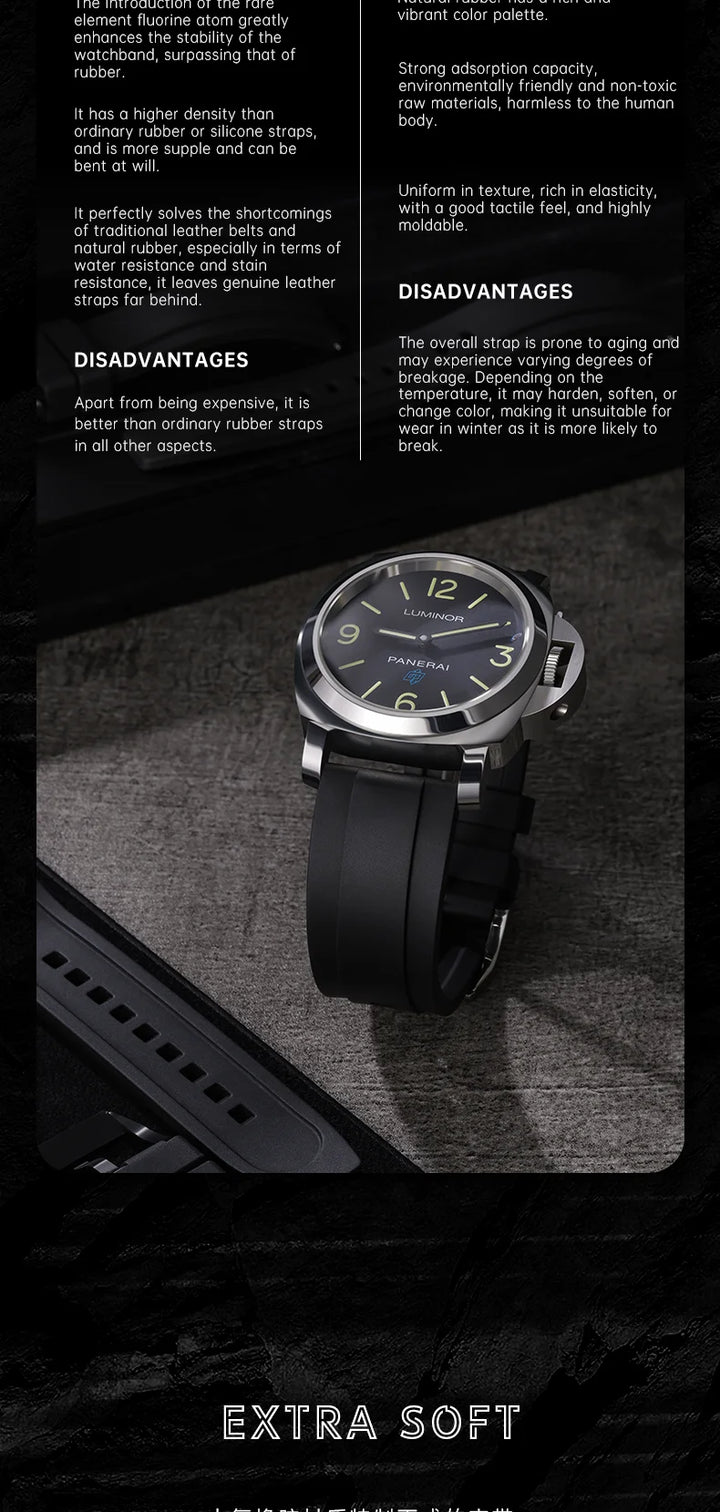 Quick Release Rubber Watch Strap 19mm 20mm 21mm 22mm 23mm 24mm Accessories Smart Watch Band For ROLEX IWC OMEGA Bracelet