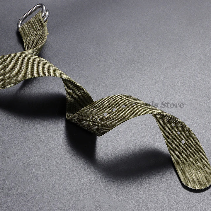 Sailcloth Nylon Watch Strap with Ring Buckle (18–24mm)