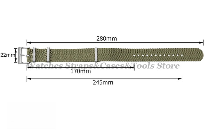 Nylon Military Watch Strap (18–22mm) – Unisex
