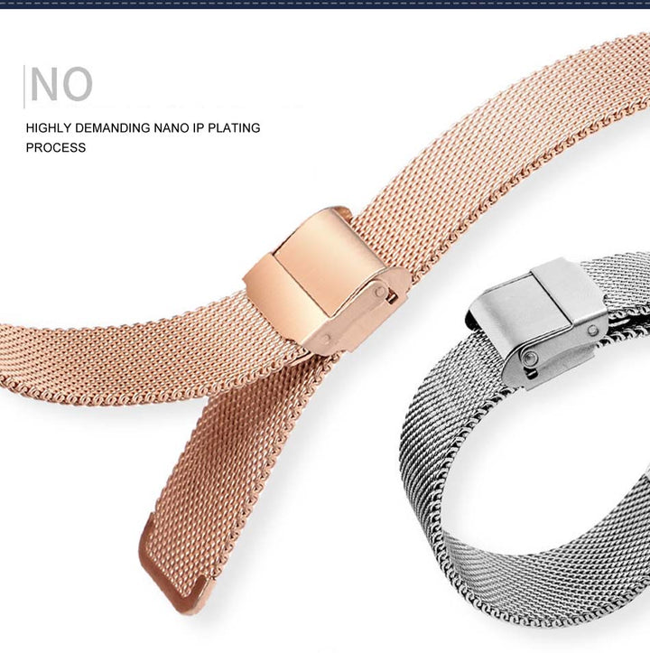 Universal Milanese Stainless Steel Watch Strap (12–24mm)