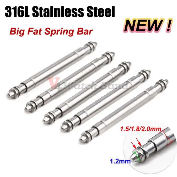 316L Stainless Steel Watch Band Spring Bars 1.5–2.0mm (Repair Tool Pins)