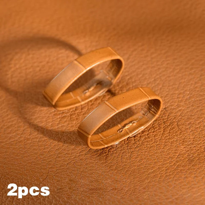 2‑Piece Leather Watch Band Keeper Loops – 14–24mm, Black & Brown