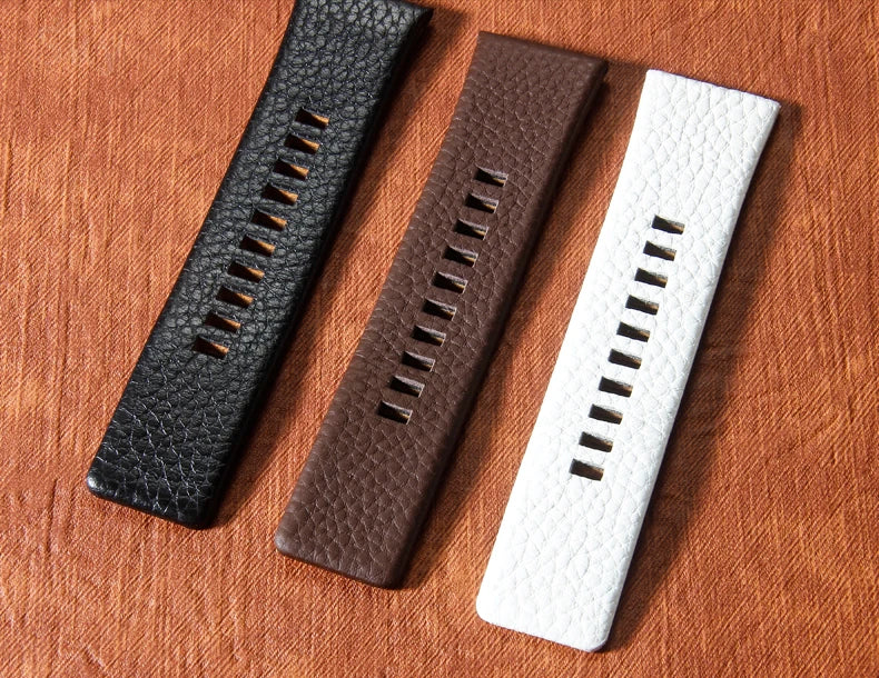 Genuine Leather Watch Strap for Diesel (22–30mm, Black)