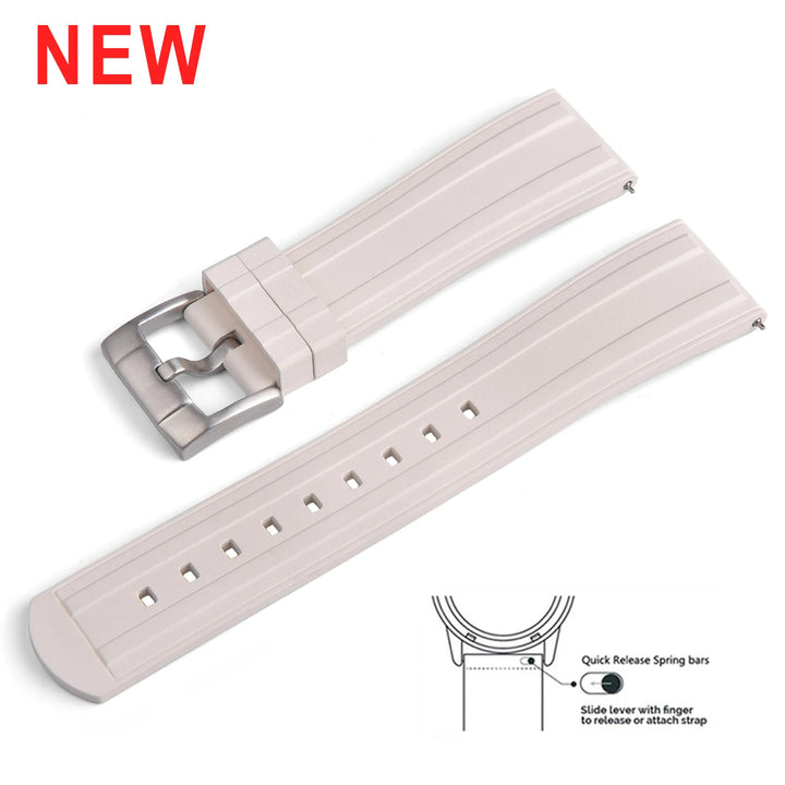New Design Frosted Grain HNBR Rubber Watch Strap 20mm 22mm Original Locking Feature Quick Release Diving OSAND Rubber Watch Band
