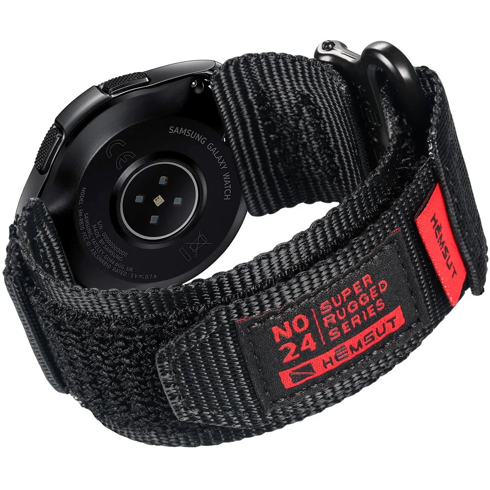 HEMSUT Nylon Military Watch Strap – 20/22mm Quick-Release for Samsung