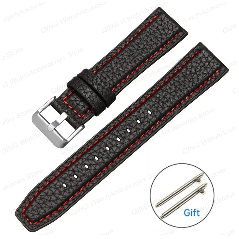 Silicone Leather Quick‑Release Watch Strap – 18/20/22mm, Waterproof for