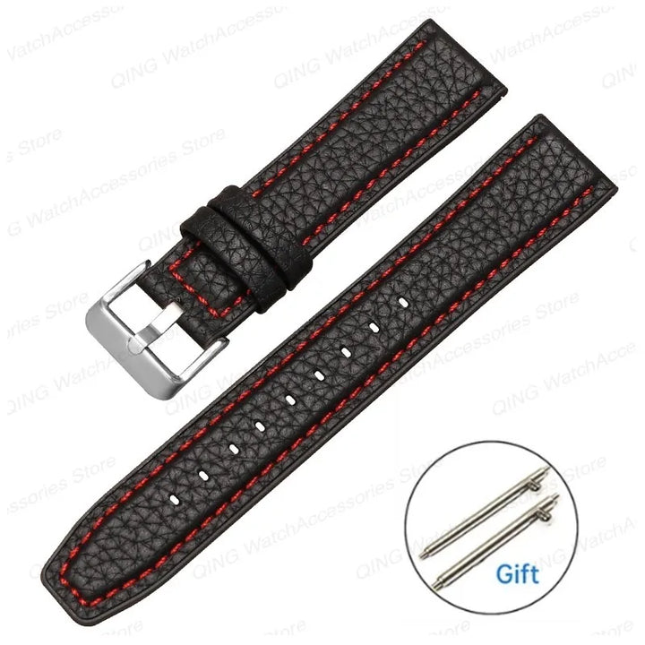 Silicone Leather Quick‑Release Watch Strap – 18/20/22mm, Waterproof for