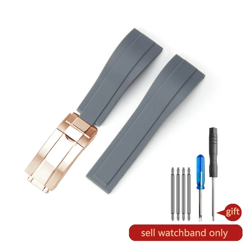 Flat Interface Silicone Watch Strap 20mm for Rolex Daytona & GMT 2