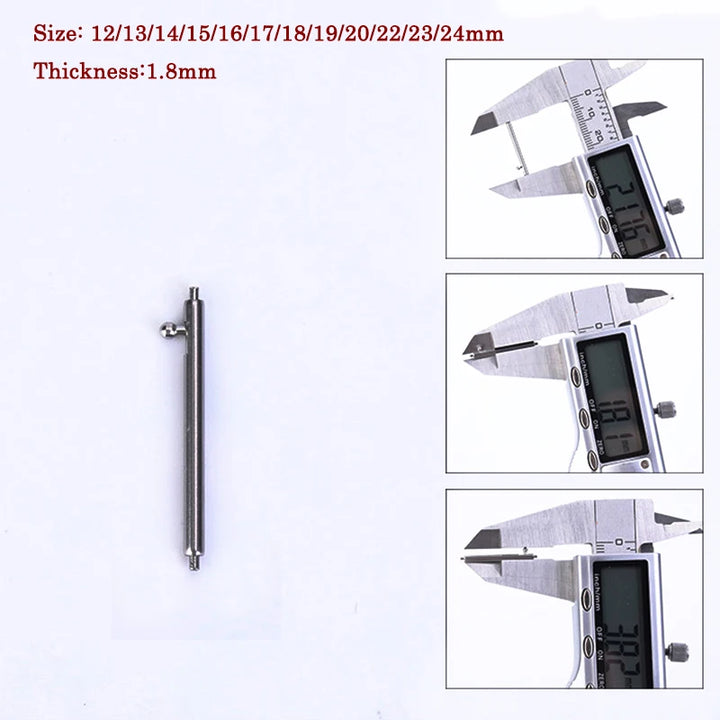 20pcs Stainless Steel Spring Bars – 12–24mm, Quick Release