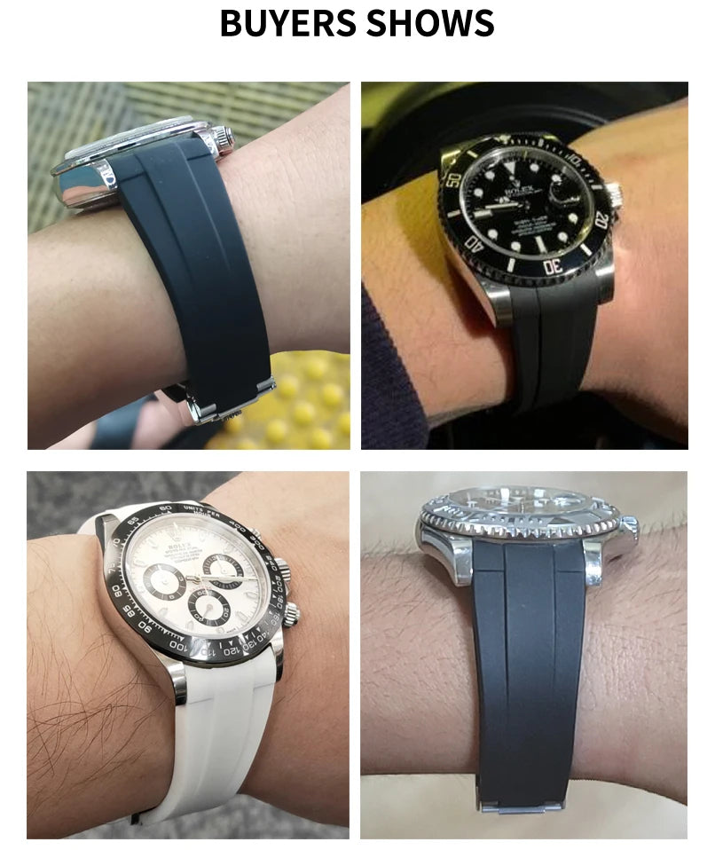 20mm Silicone Rubber Watch Strap for Rolex Models