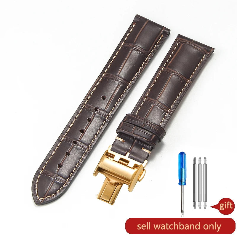 Genuine Cowhide Leather Watch Band 18–22mm for Longines Master &