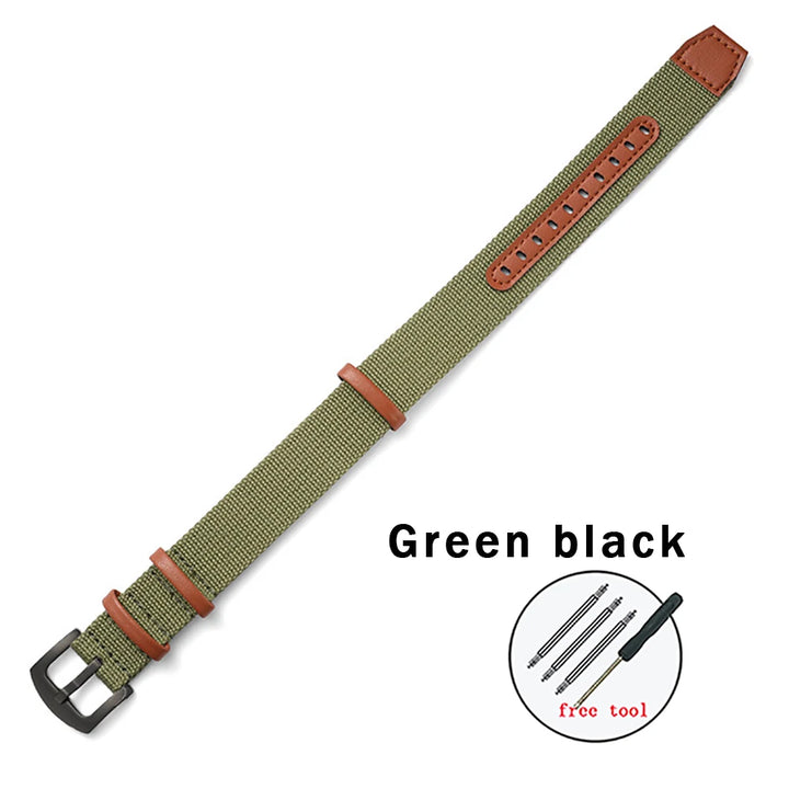 Nylon Leather Strap 20mm 22mm Watchband Genuine Leather Weave Replacement Bracelet for Hamilton Khaki Field Wristband Sport Band