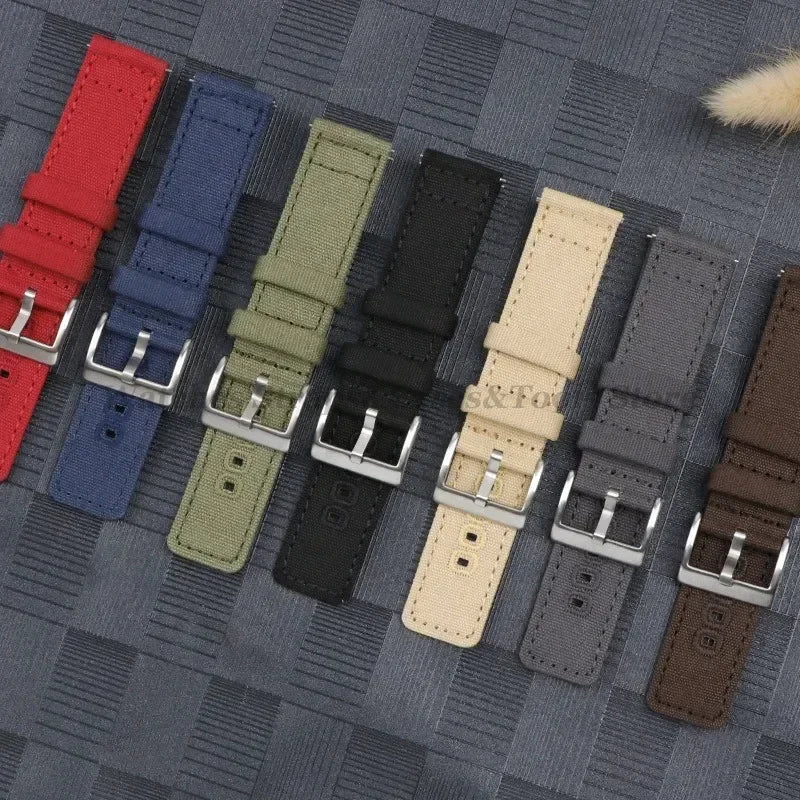 Braided Canvas Watch Strap 18–22mm