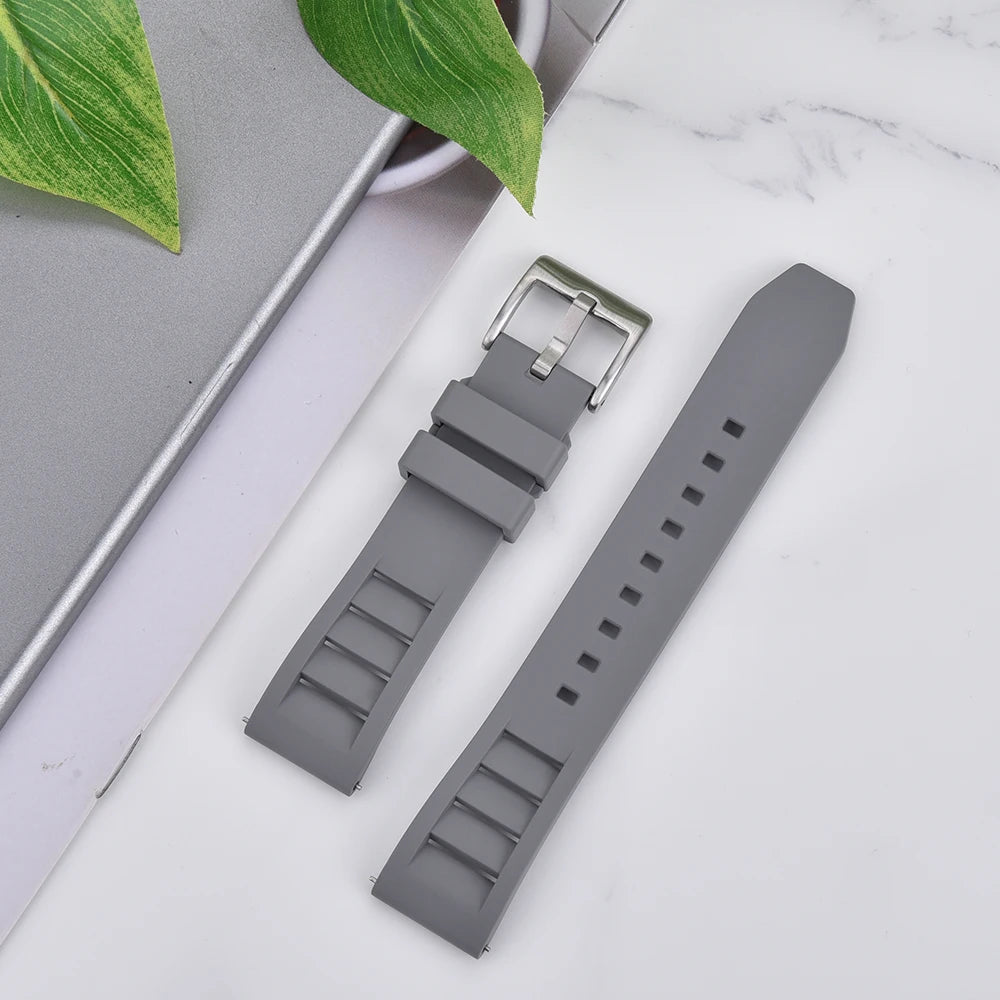 Premium Grade Fluoro Rubber Watch Strap 20mm 22mm For New FKM Watch Bands Diving Bracelet Quick Release Wrist Belt Accessories