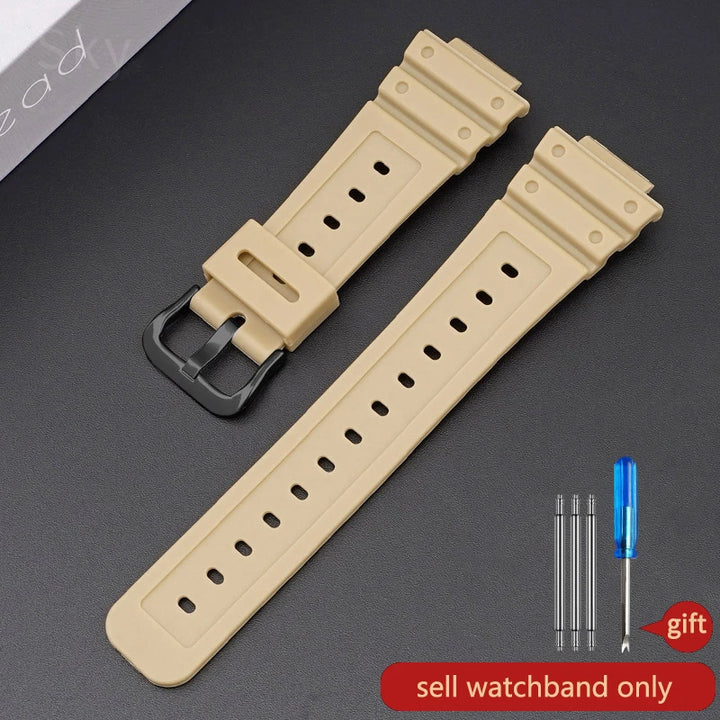 Anti-Allergy Resin Watch Strap with Stainless Steel Buckle for Casio G-Shock DW & GW Serie