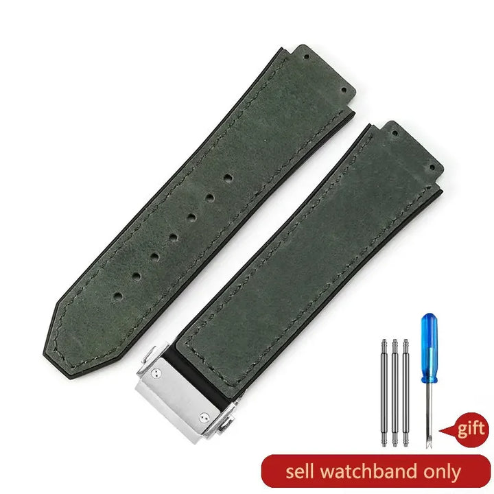 Hublot Yubo Leather & Silicone Hybrid Watch Strap 26×19mm