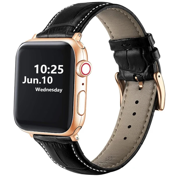 Leather Apple Watch Band (38/42mm, Series 3–6/SE Compatible)