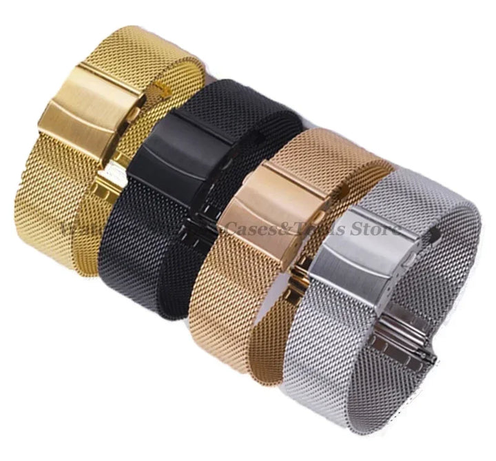 Stainless Steel Milanese Mesh Watch Strap – 12–24mm