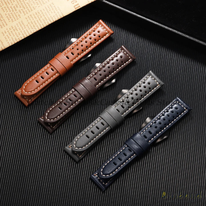 Handmade Cowhide Breathable Leather Watch Band 18mm 20mm 22mm 24mm 26mm for Panerai for Omega Men's Strap Watchband Accessories