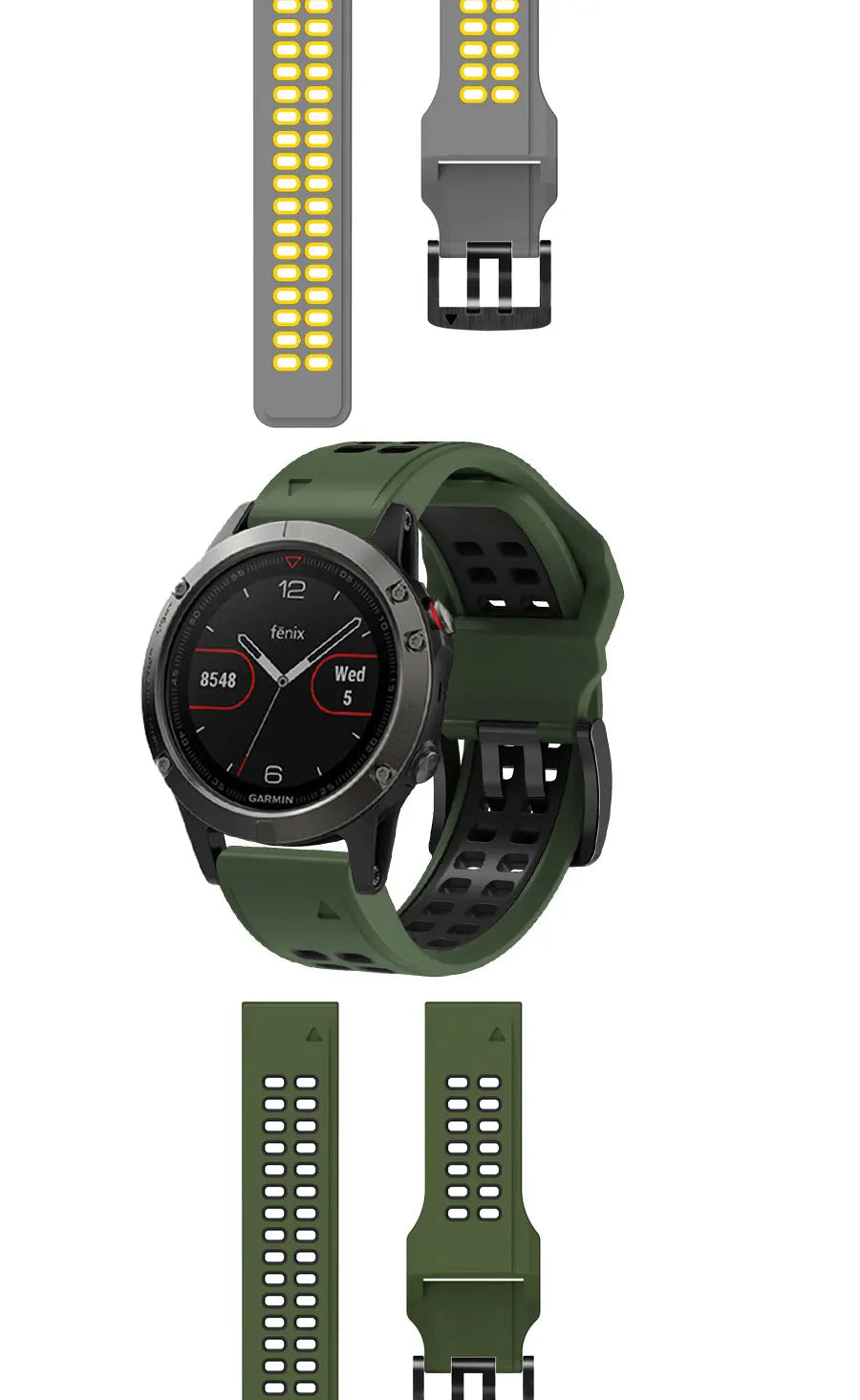 Quick-Release Silicone Strap for Garmin Fenix & Forerunner (22-26mm)