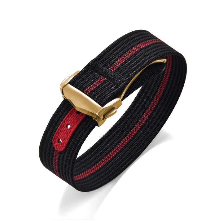 Ribbed Nylon & FKM Rubber Watch Strap – 18–22mm Folding Buckle for Omega, Tudor & Seiko