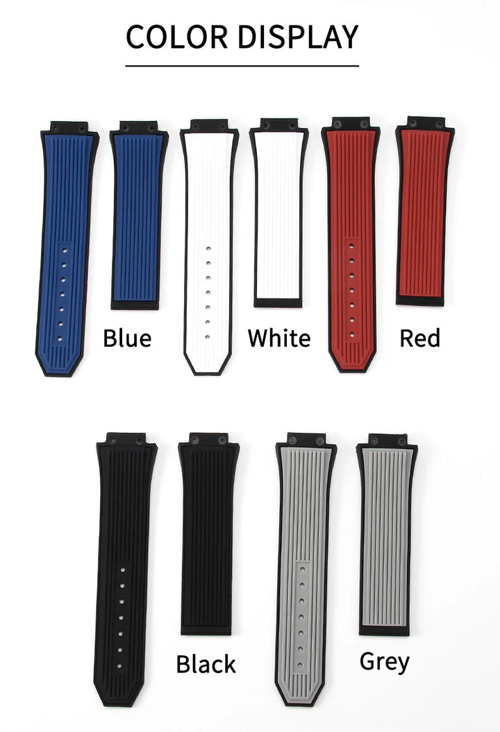 Soft Silicone Watch Band 27×17mm for Hublot Big Bang (Waterproof, Steel