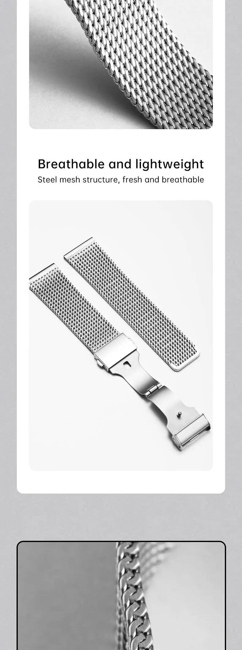 Luxury 316L Stainless Steel Brushed Watch Band, Milanese Mesh Watch Strap, For Rolex IWC OMEGA Watch Accessories