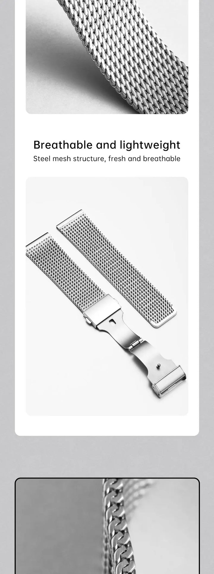 Luxury 316L Stainless Steel Brushed Watch Band, Milanese Mesh Watch Strap, For Rolex IWC OMEGA Watch Accessories