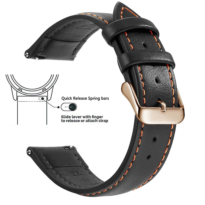 Samco Genuine Leather Watch Band 18–22mm (Quick Release)