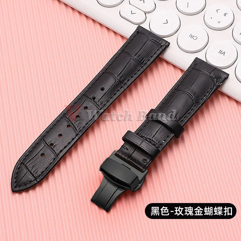 Quick Release Leather Watchband for Omega Business Watch Band for Seiko Butterfly 24mm 22mm 20mm 18mm Buckle Black Brown Strap