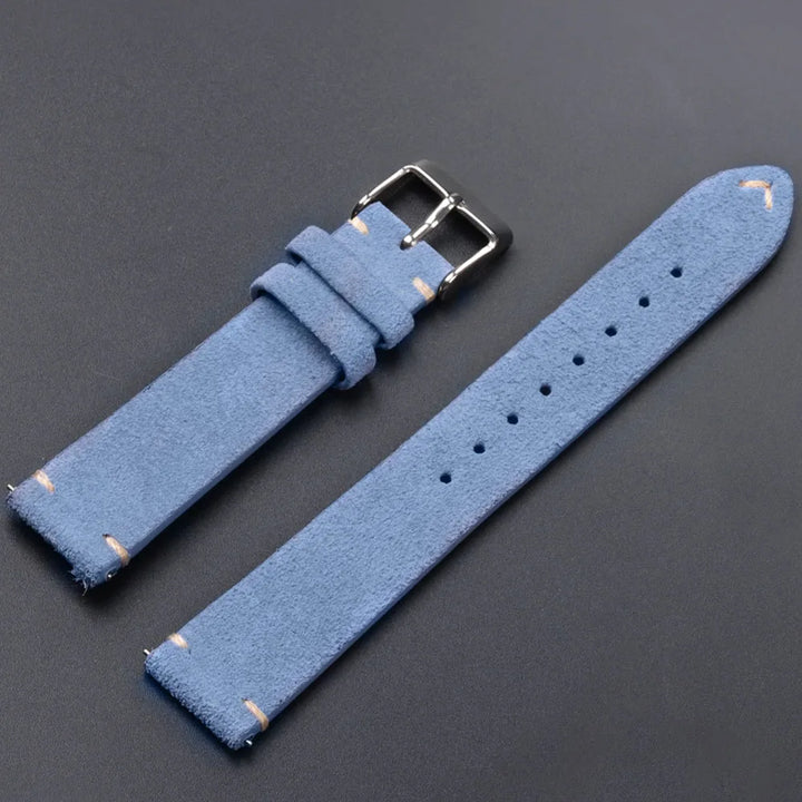 Quick Release Soft Suede Leather Watch Strap (14–22mm)