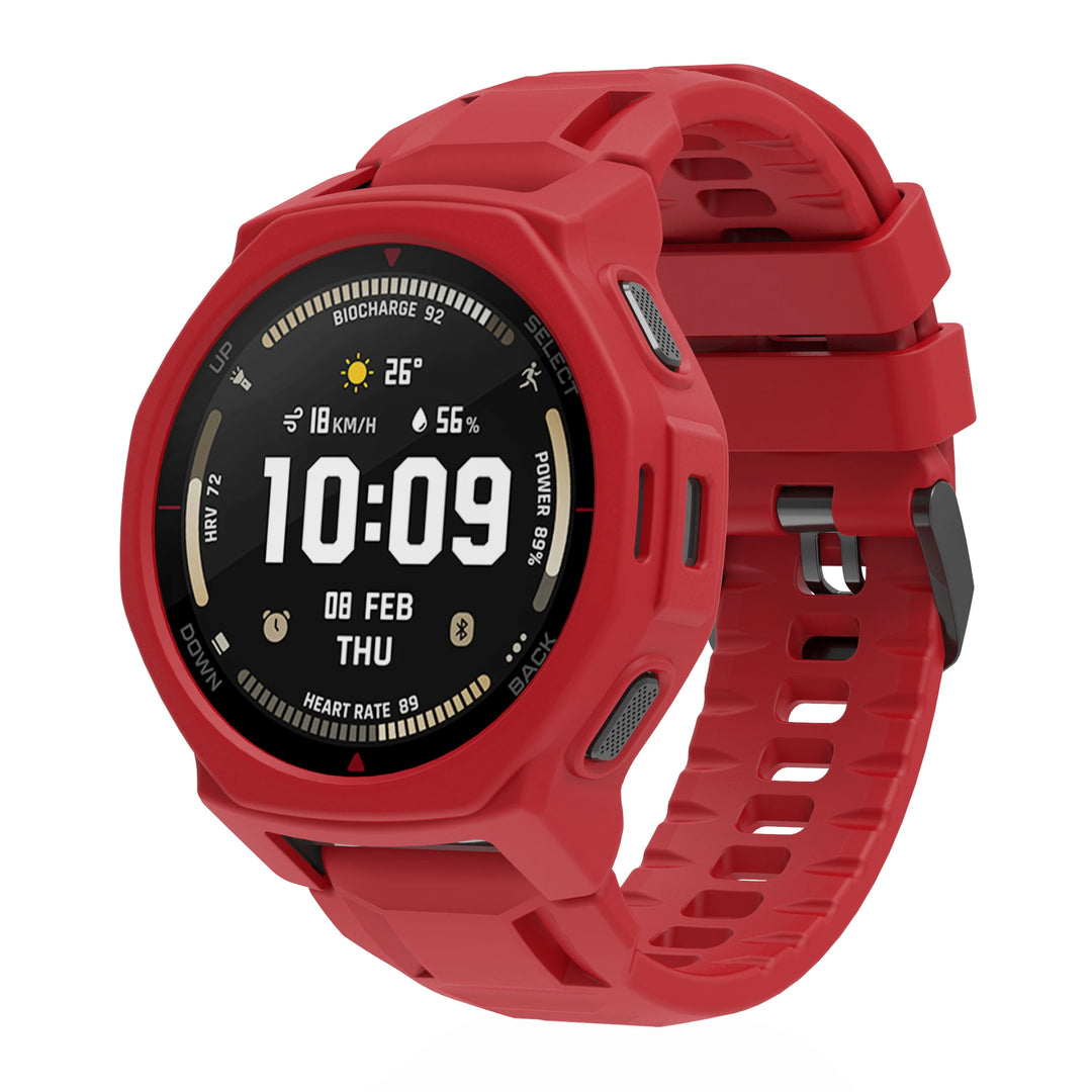 Silicone Strap with Protective Case for Amazfit T-Rex 3 Pro (44mm)