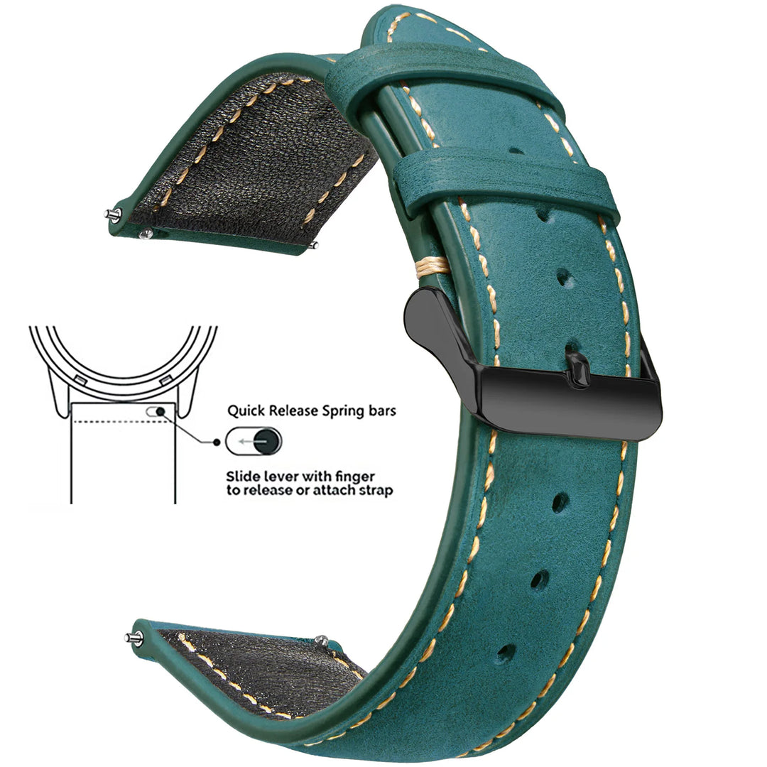 Wax Vintage Leather Watch Strap 14–24mm