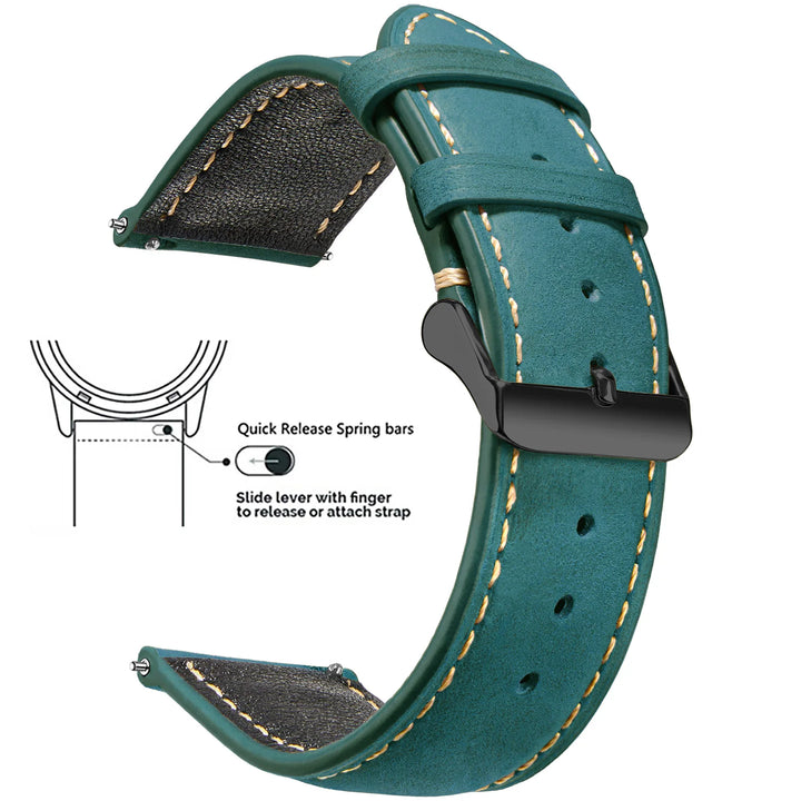 Wax Vintage Leather Watch Strap 14–24mm