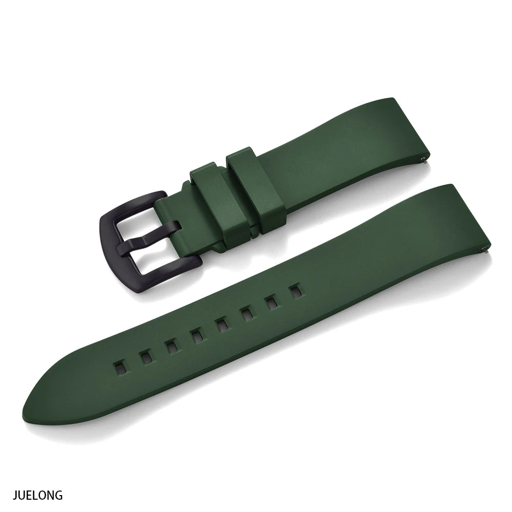 JUELONG New Classic FKM Fluorine Rubber Watch Strap Quick Release 18mm-19-20mm-21-22mm 23-24mm For Each Brand Diving Watch Bands