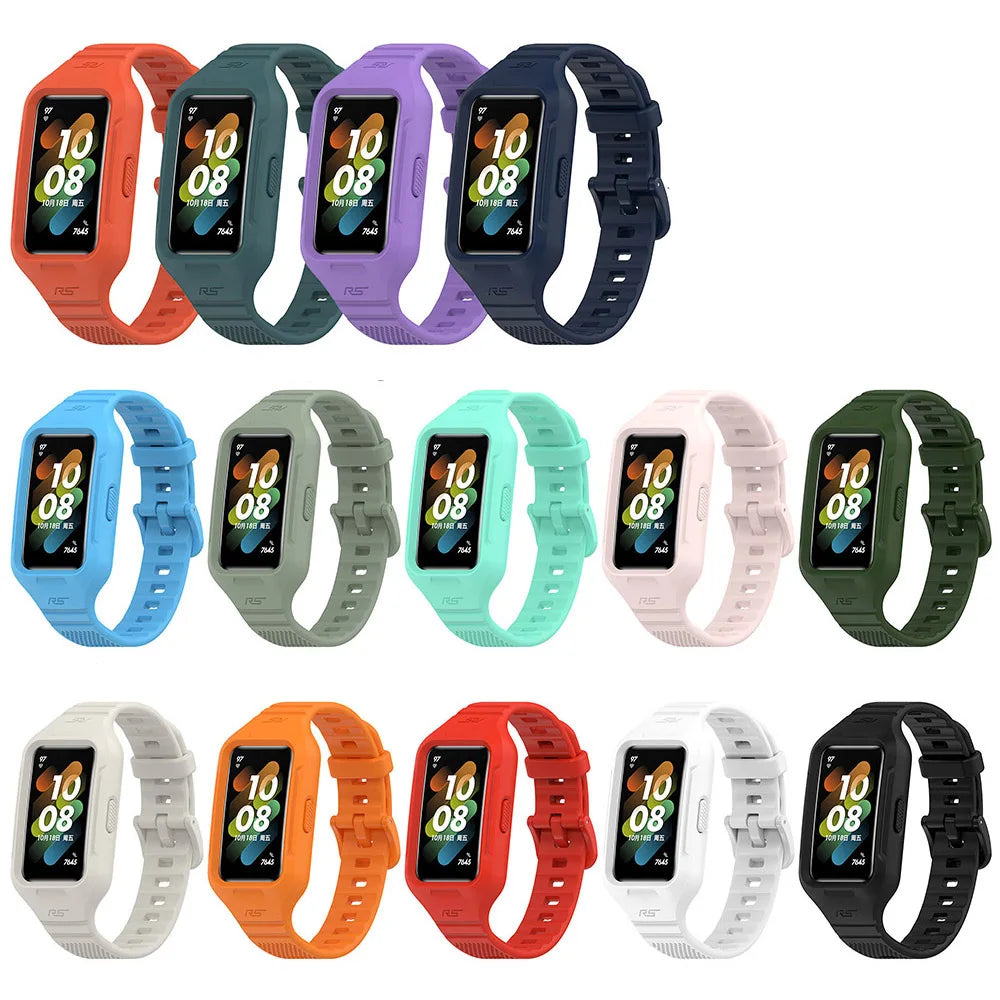 Integrated Silicone Strap & Case for Huawei Band 6-9 & Honor Band 6-7