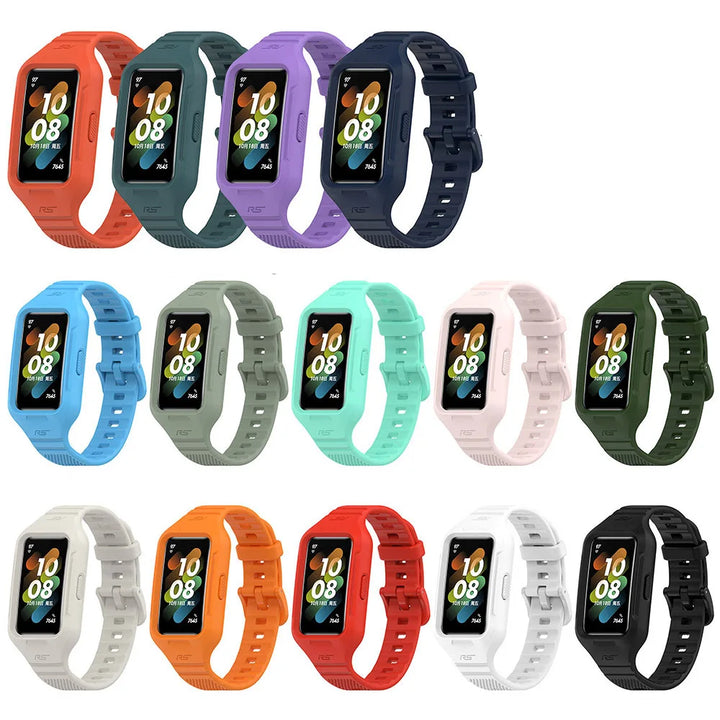 Integrated Silicone Strap & Case for Huawei Band 6-9 & Honor Band 6-7