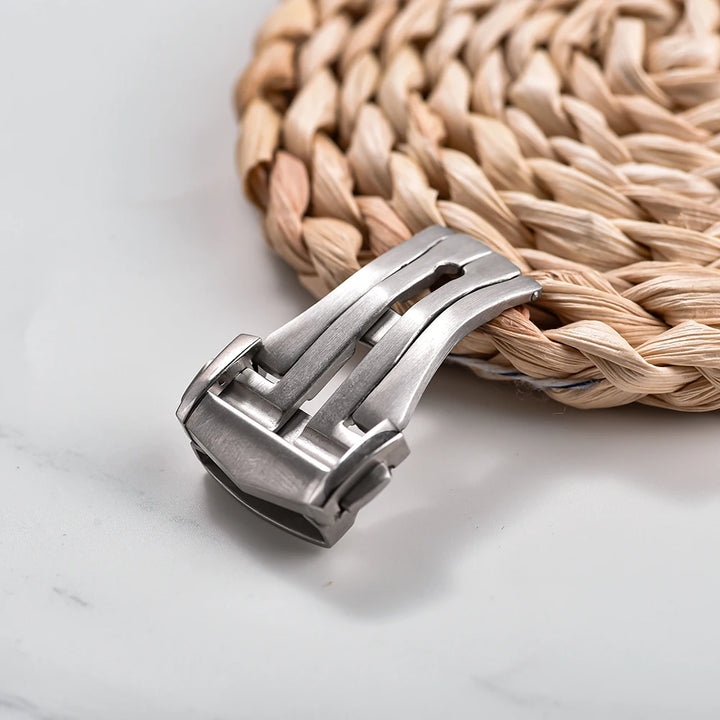 Steel Brush Deployment Clasp For Omega 18mm 20mm 22mm Stainless Steel Buckle Leather Rubber Watchband Clasp Metal Folding Buckle
