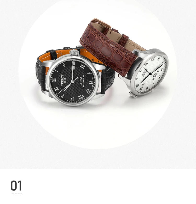 Crocodile Skin Genuine Leather Watch Band with Needle & Butterfly Buckle for