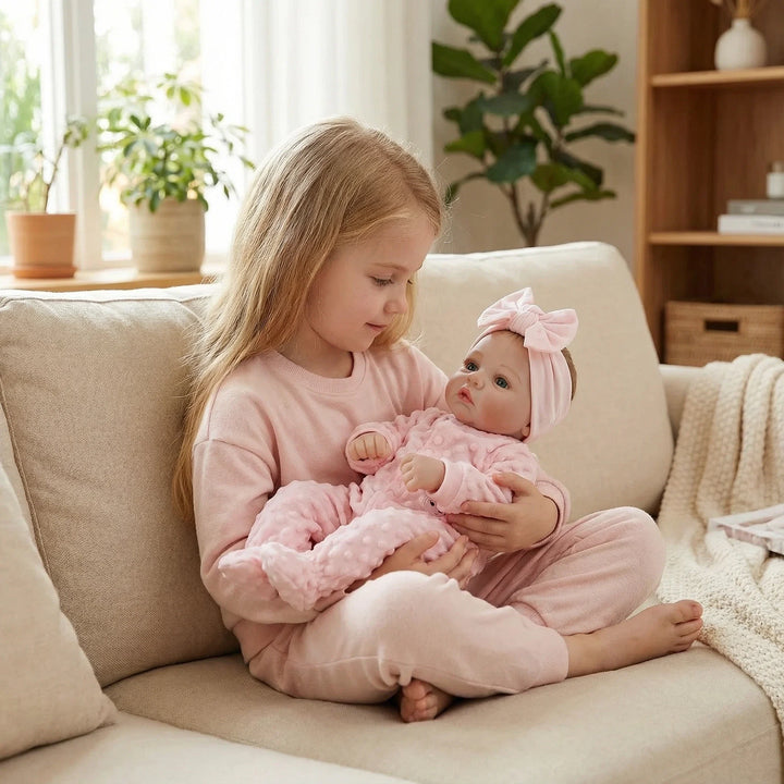 NPK Reborn Baby Doll Meadow 18-inch Collectible Art Doll Handmade Soft Body 3D Skin Visible Veins Festival Gift